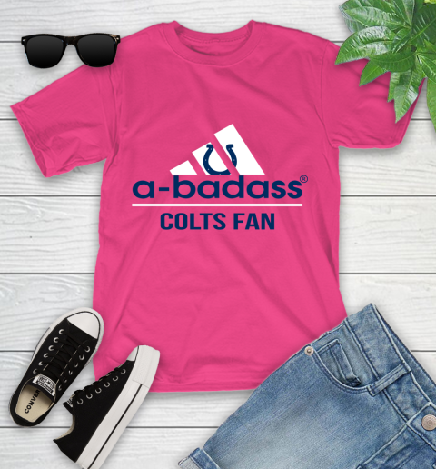 NFL A Badass Indianapolis Colts Fan Adidas Football Sports Youth T-Shirt 11