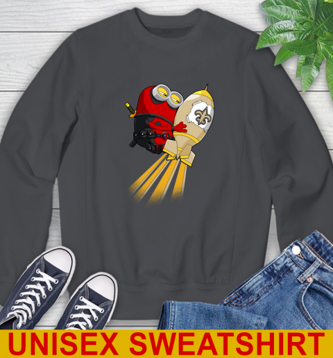 NFL Football New Orleans Saints Deadpool Minion Marvel Shirt Sweatshirt 7