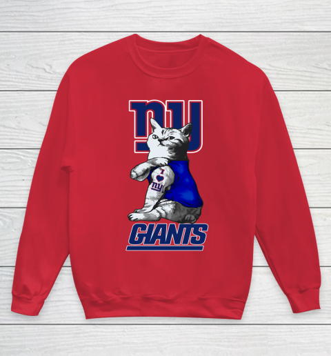 NFL Football My Cat Loves New York Giants Youth Sweatshirt 7