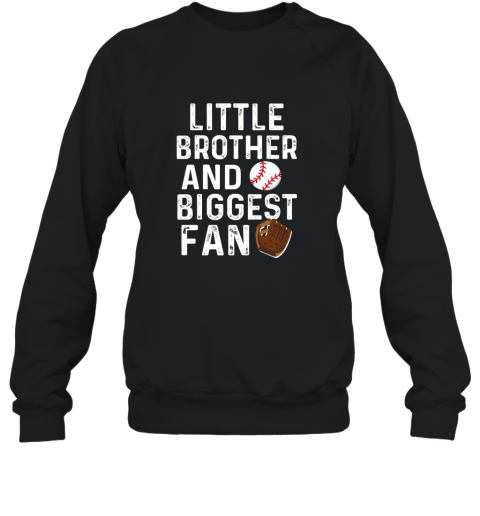 Kids Little Brother Biggest Fan Baseball Shirt Funny Boys Kids Sweatshirt