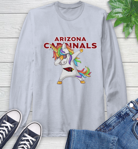 Arizona Cardinals NFL Football Funny Unicorn Dabbing Sports Long Sleeve T-Shirt 6