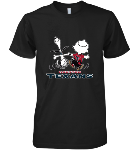 Snoopy And Charlie Brown Happy Houston Texans Fans Premium Men's T-Shirt