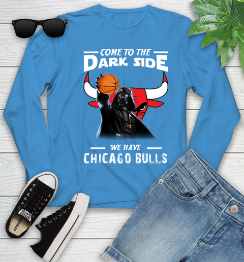 NBA Come To The Dark Side We Have Chicago Bulls Star Wars Darth Vader Basketball Youth Long Sleeve 8
