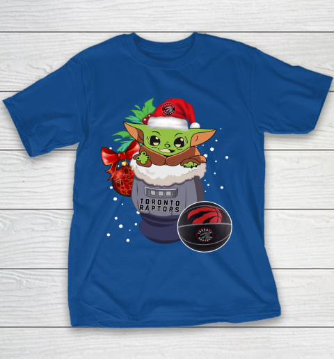 Toronto Raptors Christmas Baby Yoda Star Wars Funny Happy NBA Youth T-Shirt 8