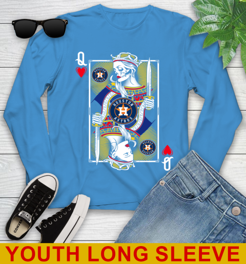 MLB Baseball Houston Astros The Queen Of Hearts Card Shirt Youth Long Sleeve 8