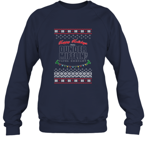 Happy Holidays From Dunder Mifflin Ugly Christmas Adult Crewneck Sweatshirt