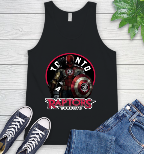 Toronto Raptors NBA Basketball Captain America Thor Spider Man Hawkeye Avengers Tank Top 2