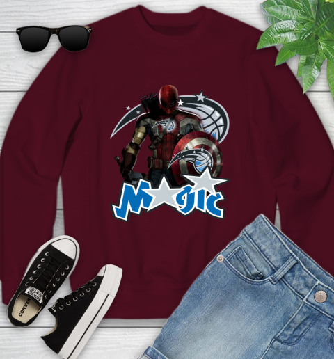 Philadelphia 76ers NBA Basketball Captain America Thor Spider Man Hawkeye Avengers Youth Sweatshirt 5