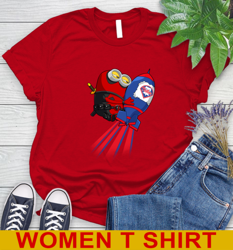MLB Baseball Philadelphia Phillies Deadpool Minion Marvel Shirt Women's T-Shirt 11