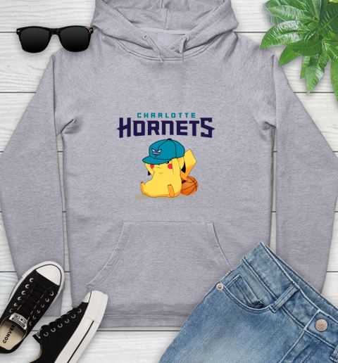 NBA Pikachu Basketball Sports Charlotte Hornets Youth Hoodie 6