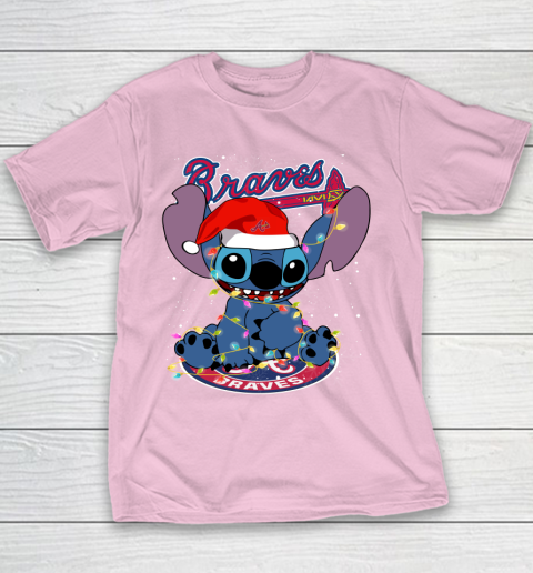 Atlanta Braves MLB noel stitch Baseball Christmas Youth T-Shirt 5