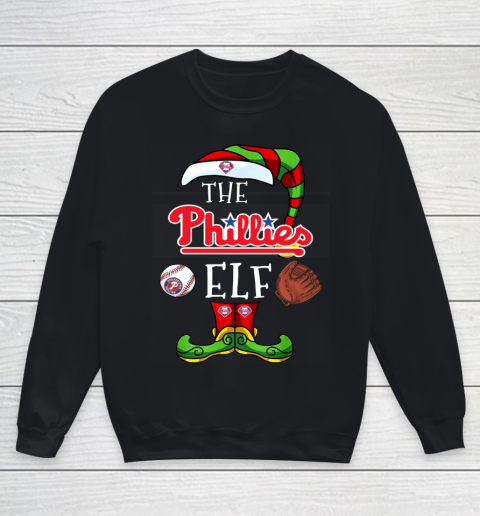 Philadelphia Phillies Christmas ELF Funny MLB Youth Sweatshirt