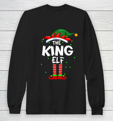 King Elf Family Matching Group Gifts Funny Christmas Pajama Long Sleeve T-Shirt