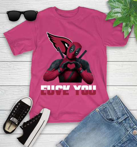 NHL Arizona Cardinals Deadpool Love You Fuck You Football Sports Youth T-Shirt 11