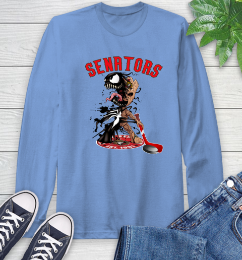 NHL Ottawa Senators Hockey Venom Groot Guardians Of The Galaxy Long Sleeve T-Shirt 11