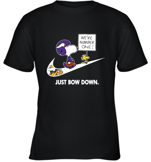 Minnesota Vikings Are Number One – Just Bow Down Snoopy Youth T-Shirt
