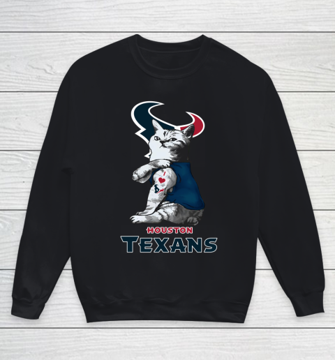 NFL Football My Cat Loves Houston Texans Youth Sweatshirt