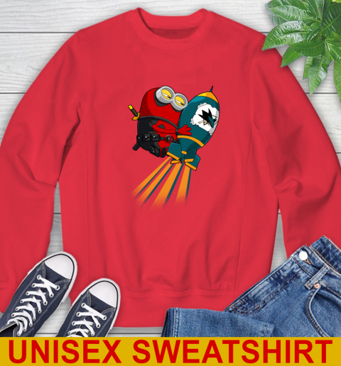 NHL Hockey San Jose Sharks Deadpool Minion Marvel Shirt Sweatshirt 12
