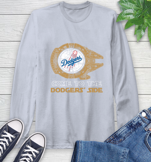 MLB Come To The Los Angeles Dodgers Side Star Wars Baseball Sports Long Sleeve T-Shirt 6