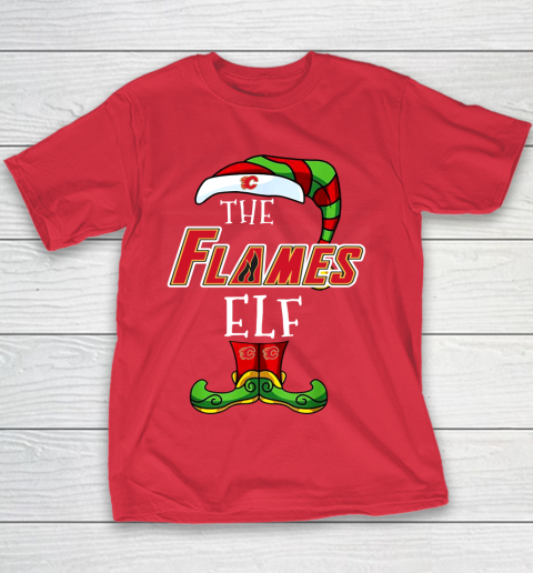 Calgary Flames Christmas ELF Funny NHL Youth T-Shirt 7