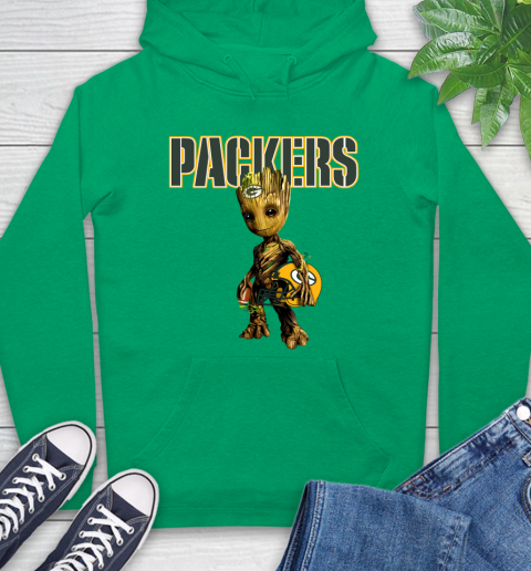 Green Bay Packers NFL Football Groot Marvel Guardians Of The Galaxy Hoodie - Image 9