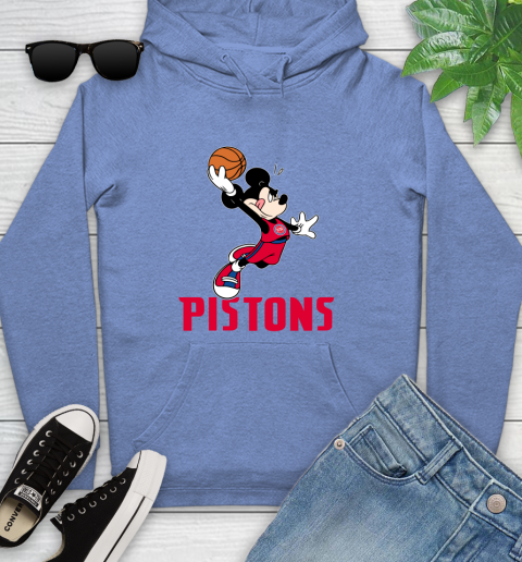 NBA Basketball Detroit Pistons Cheerful Mickey Mouse Shirt Youth Hoodie 11