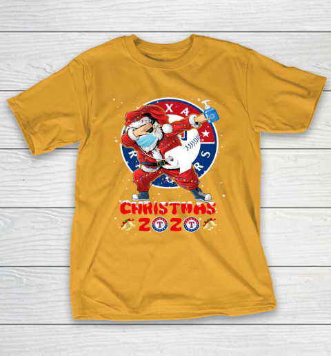 Texas Rangers Funny Santa Claus Dabbing Christmas 2020 MLB T-Shirt 2