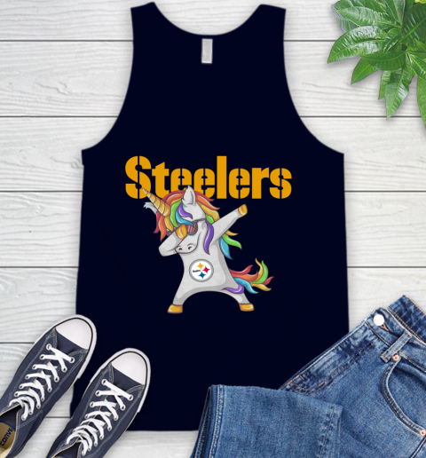 Pittsburgh Steelers NFL Football Funny Unicorn Dabbing Sports Tank Top 3