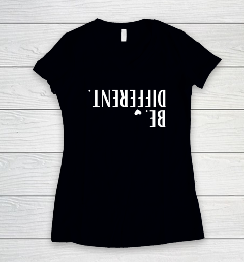 Funny Upside Down Be Different Women's V-Neck T-Shirt