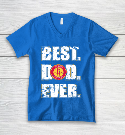 NBA Houston Rockets Basketball Best Dad Ever Family Shirt V-Neck T-Shirt 5