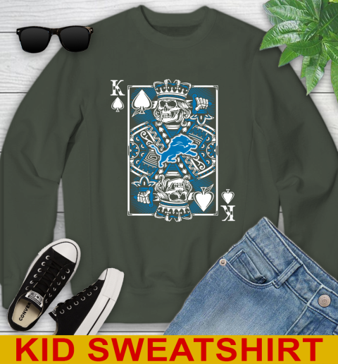 Detroit Lions NFL Football The King Of Spades Death Cards Shirt Youth Sweatshirt 8