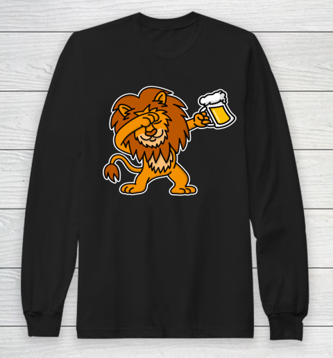 Beer Lover Funny Shirt Dab Dabbing Lion Beer Dutch King's Day King Lions Long Sleeve T-Shirt
