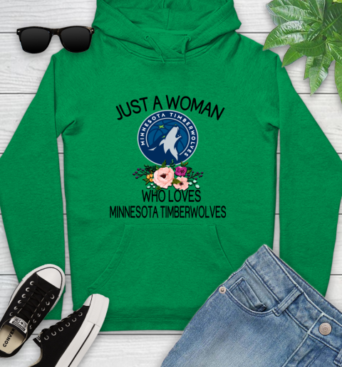 NBA Just A Woman Who Loves Minnesota Timberwolves Basketball Sports Youth Hoodie 5