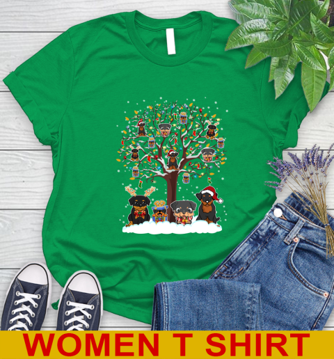 Rottweiler dog pet lover light christmas tree shirt 91