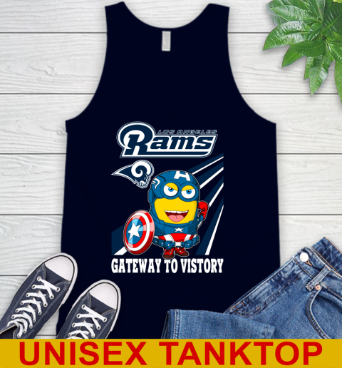 NFL Football Los Angeles Rams Captain America Marvel Avengers Minion Shirt Tank Top 2