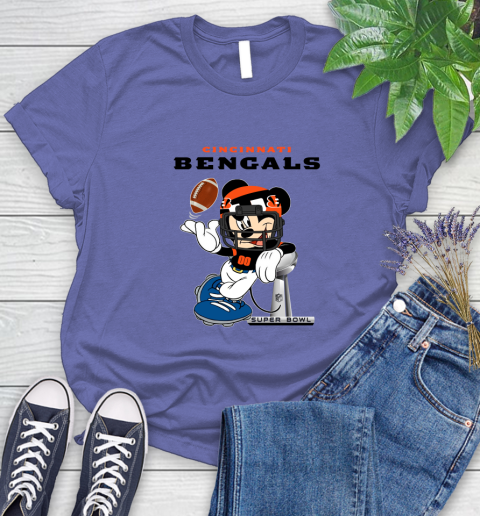 NFL Cincinnati Bengals Mickey Mouse Disney Super Bowl Football T Shirt Women's T-Shirt 11