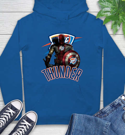 Oklahoma City Thunder NBA Basketball Captain America Thor Spider Man Hawkeye Avengers Hoodie 9