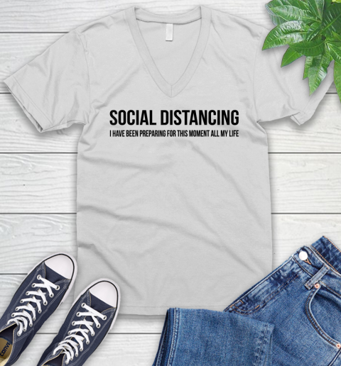 Nurse Shirt Funny Anti Social Introvert Gift Social Distancing T Shirt V-Neck T-Shirt