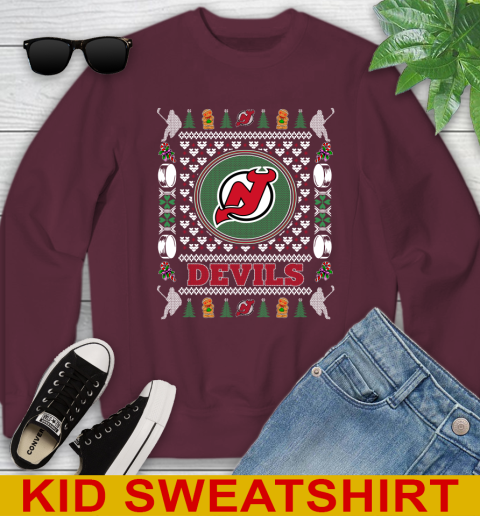 New Jersey Devils Merry Christmas NHL Hockey Loyal Fan Youth Sweatshirt 4