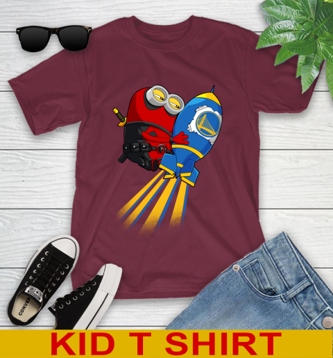 NBA Basketball Golden State Warriors Deadpool Minion Marvel Shirt Youth T-Shirt 5