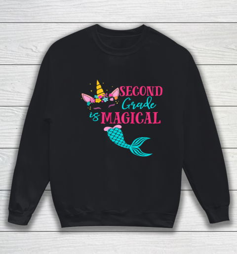 Second Grade Unicorn Mermaid Back To School Girls 2nd Grade Sweatshirt