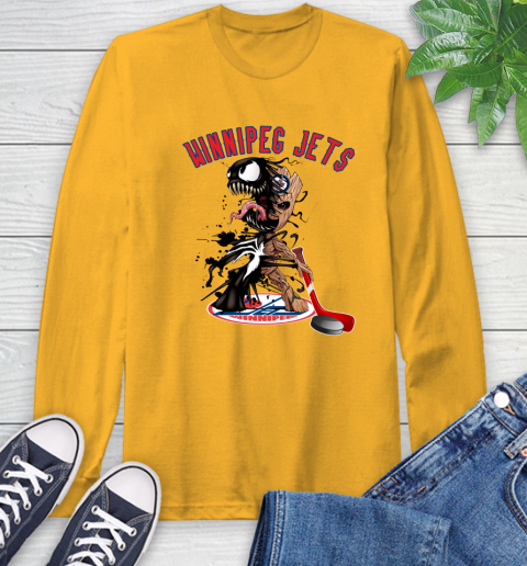 NHL Winnipeg Jets Hockey Venom Groot Guardians Of The Galaxy Long Sleeve T-Shirt 3