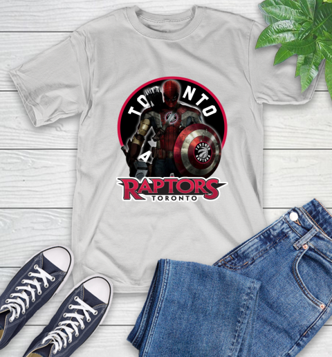 Toronto Raptors NBA Basketball Captain America Thor Spider Man Hawkeye Avengers T-Shirt
