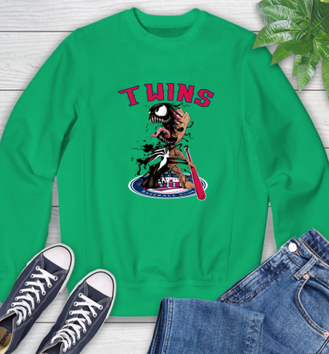 MLB Minnesota Twins Baseball Venom Groot Guardians Of The Galaxy Sweatshirt 6