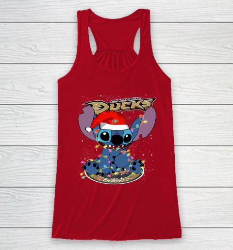 Anaheim Ducks NHL Hockey noel stitch Christmas Racerback Tank 4