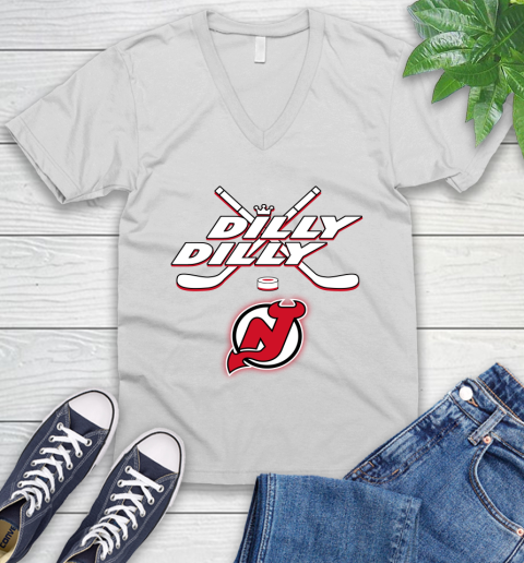NHL New Jersey Devils Dilly Dilly Hockey Sports V-Neck T-Shirt