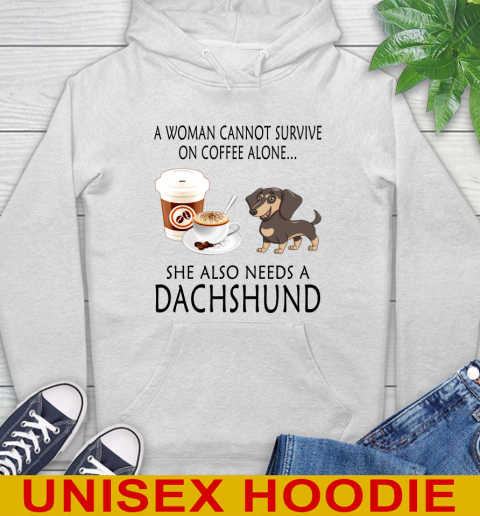 Women cannot survive on coffee alone she also need a DACHSHUND tshirt 13