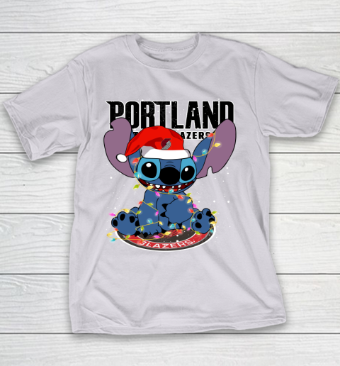Portland Trail Blazers NBA noel stitch Basketball Christmas Youth T-Shirt 2