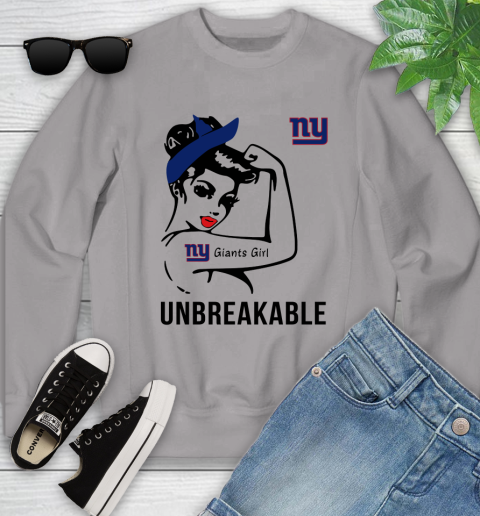 NFL New York Giants Girl Unbreakable Football Sports Youth Sweatshirt 2