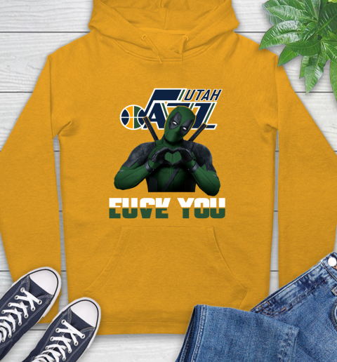 NBA Utah Jazz Deadpool Love You Fuck You Basketball Sports Hoodie 2